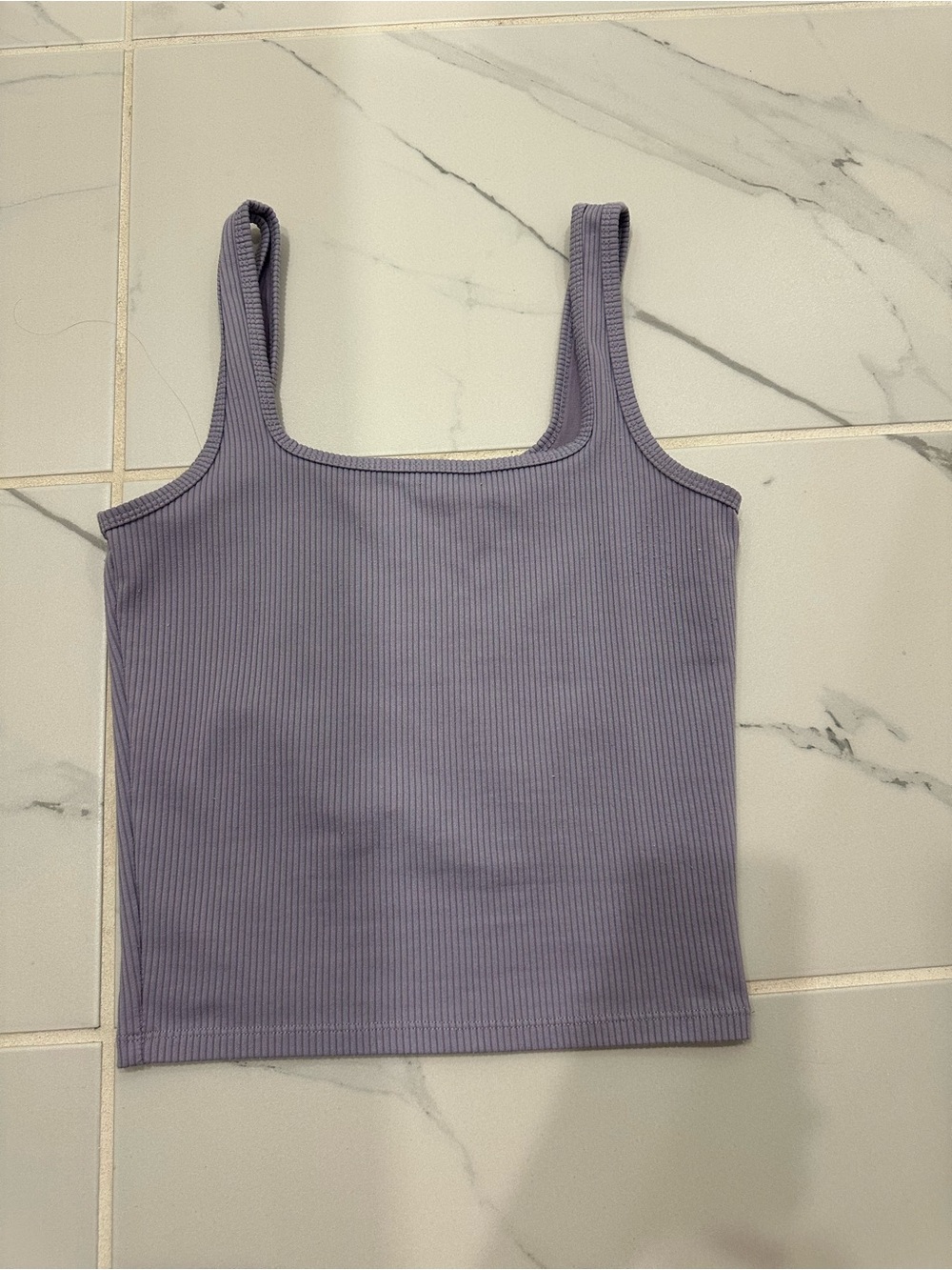 Hollister Ribbed Square Neck Tank Top - Light Purple